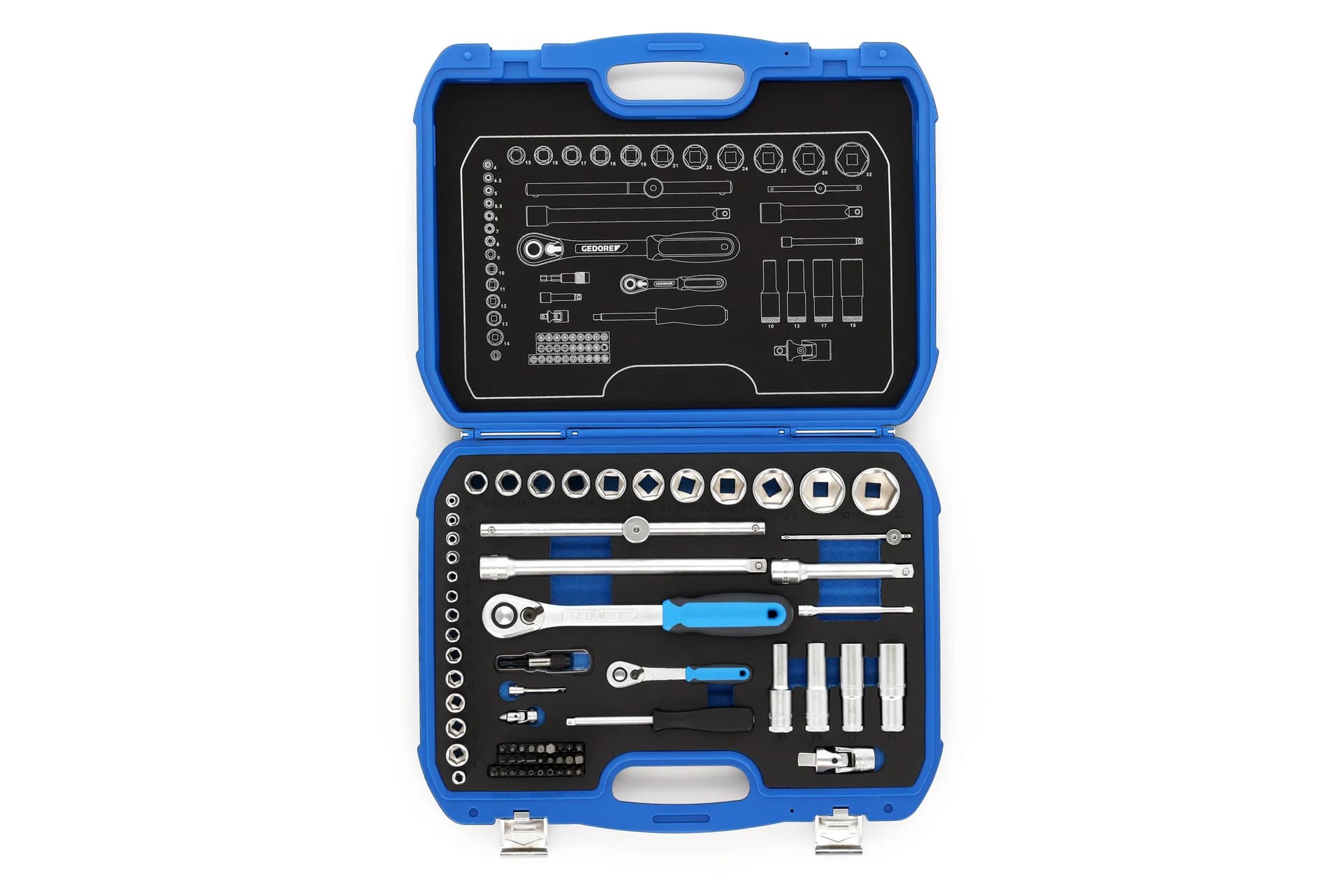Set di chiavi a bussola GEDORE 69 pezzi 1/2'' - 1/4'' 19 BMC 20 3108902