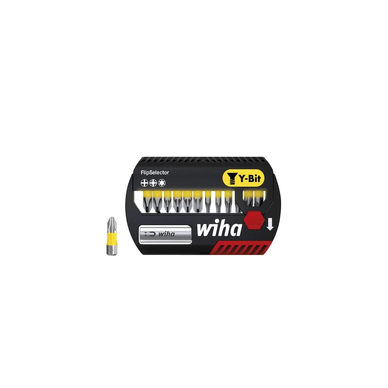 Wiha FlipSelector Y bit set, 25 mm Phillips, Pozidriv, TORX®, 13-pcs., 1/4" C6,3 (41827)