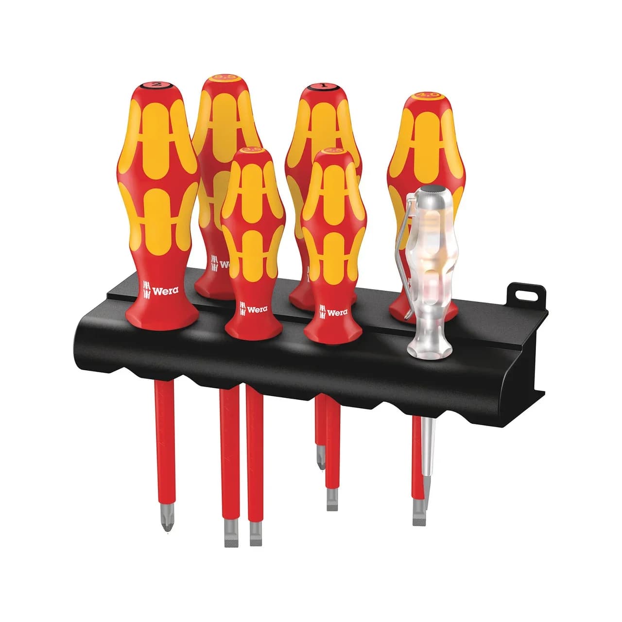### PRODUCT NAME:  
WERA VDE 1000V Insulated Screwdriver Set 7Piece   
### SHORT DESCRIPTION:  
The WERA VDE 1000V Insulated Screwdriver Set  is a premium 7piece professionalgrade toolset designed for electrical and industrial applications requiring highvoltage safety compliance