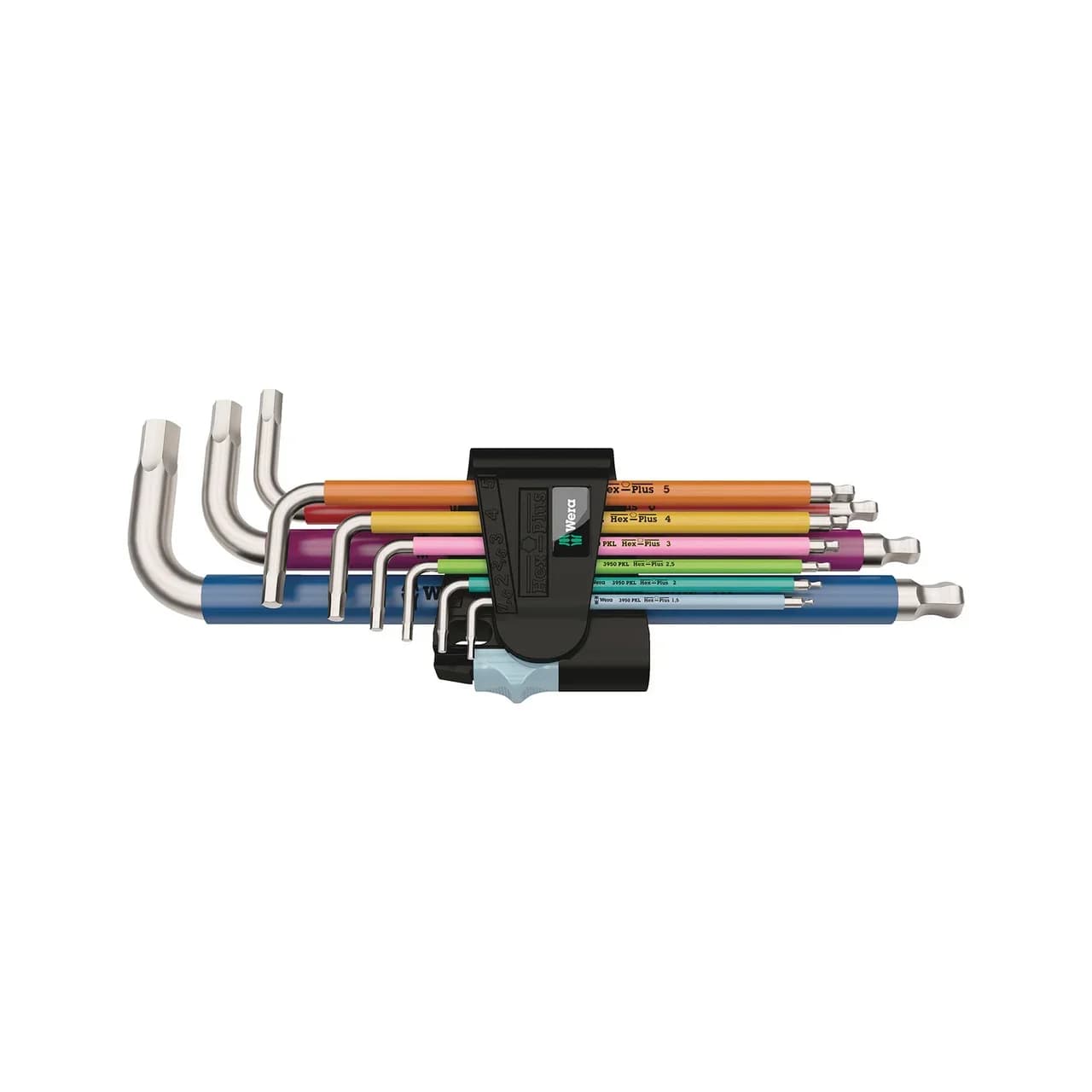 ### PRODUCT NAME :  
WERA 3950/9 HexPlus Multicolor Stainless Steel Allen Key Set  
### SHORT DESCRIPTION:  
The WERA 3950/9 HexPlus Multicolor Stainless Steel Allen Key Set is a premiumgrade toolset designed for precision fastening in demanding industrial and professional environments