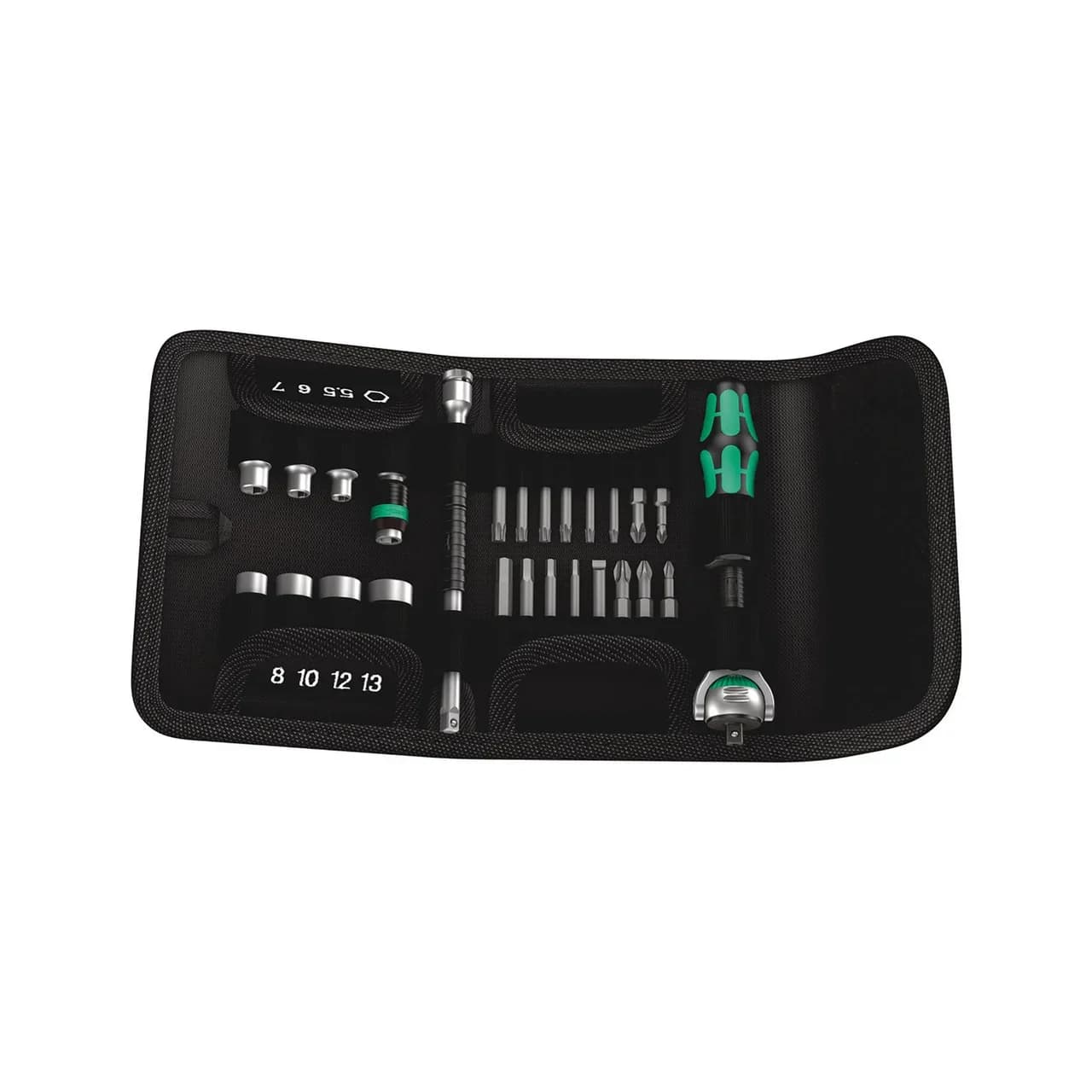 Set Chiave a Bussola Zyklop 1/4" WERA con Punte 05051045001