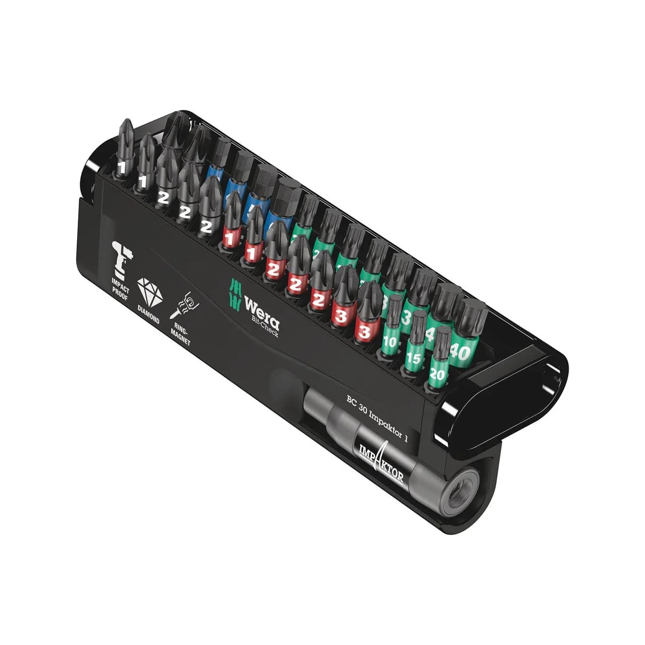 WERA Impaktor 1 Magnetic Bit Holder Set