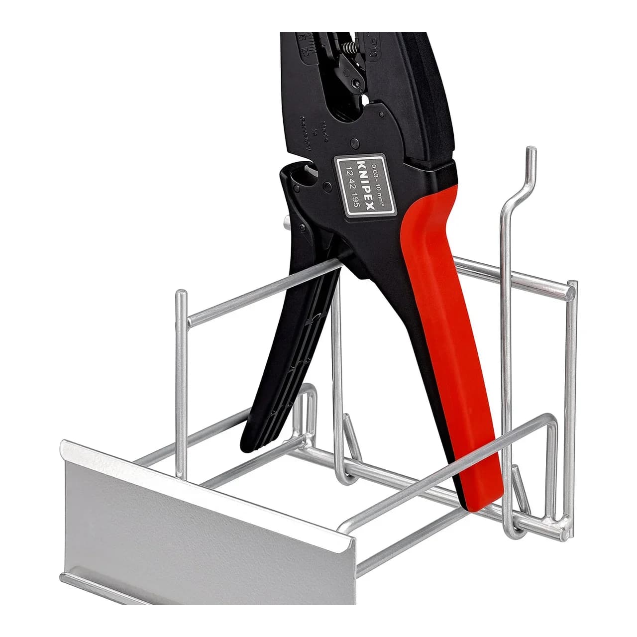 PRODUCT NAME:  
Spogliacavi KNIPEX isolato 1000 V, modello 1242195  
SHORT DESCRIPTION:  
Lo spogliacavi KNIPEX modello 1242195 è uno strumento professionale progettato per la rimozione precisa delle guaine isolanti da cavi elettrici