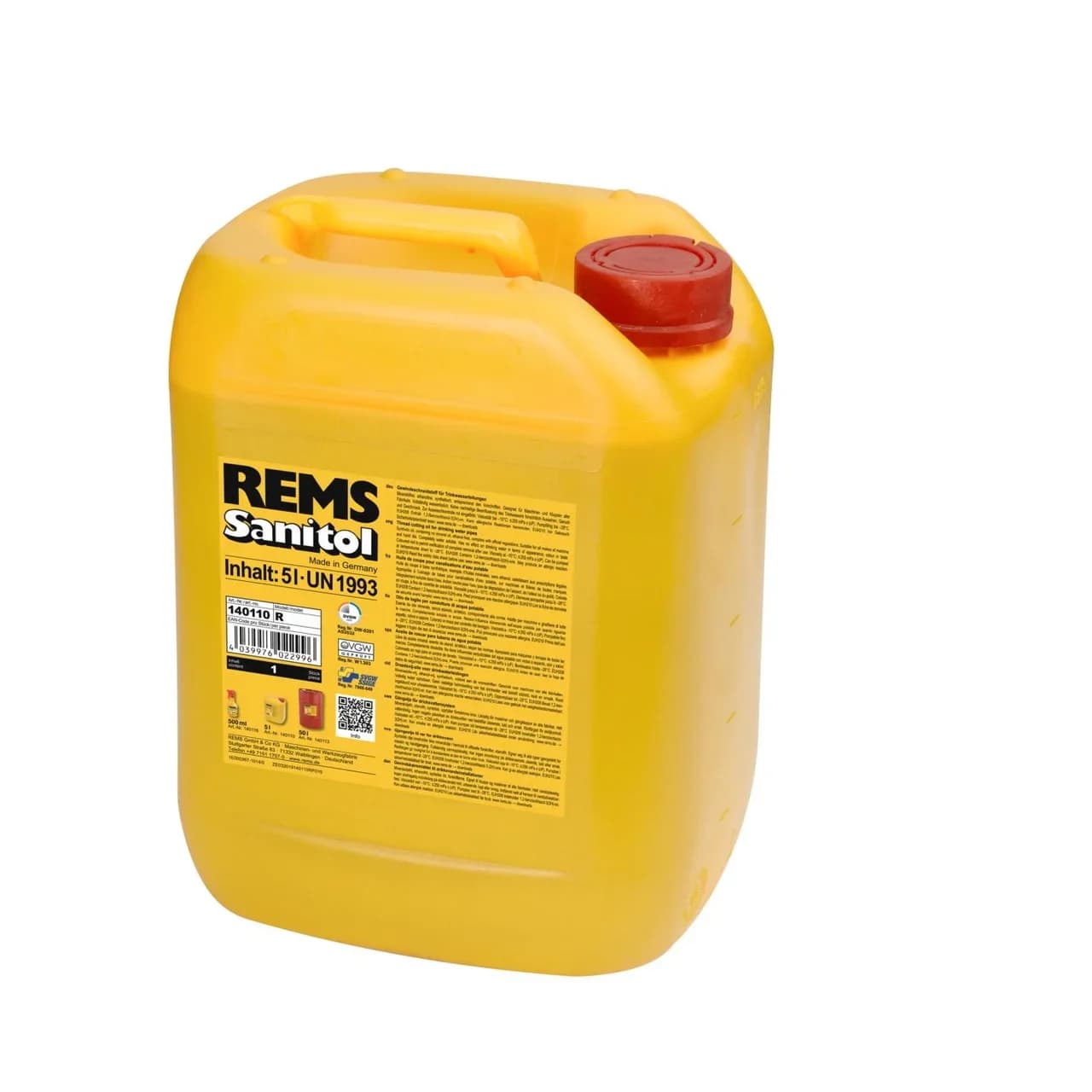 Olio da Taglio per Filettatura SANITOL 5L 140110R REMS