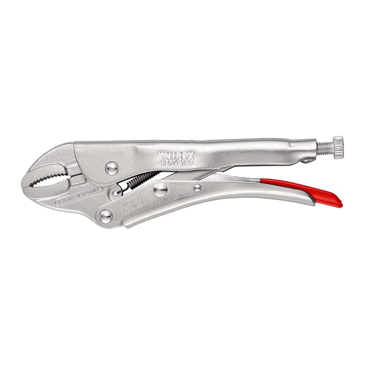 ### PRODUCT NAME:  
KNIPEX 180mm HighPerformance Gas Pliers with VDE Insulation  
### SHORT DESCRIPTION:  
The KNIPEX 4104180 is a professionalgrade 180mm gas pliers designed for precision work in industrial and electrical applications