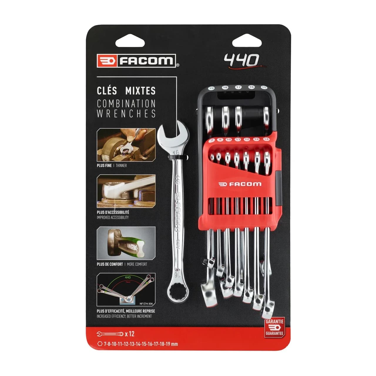 FACOM 12-Piece Metric Polygonal Wrench Set 7-19mm 440.JP12APB