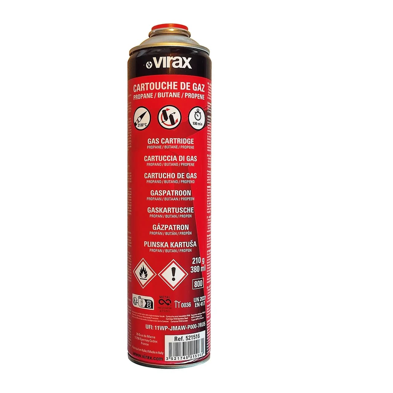 BOMBOLA DI GAS BUTANO PROFESSIONALE VIRAX 521516