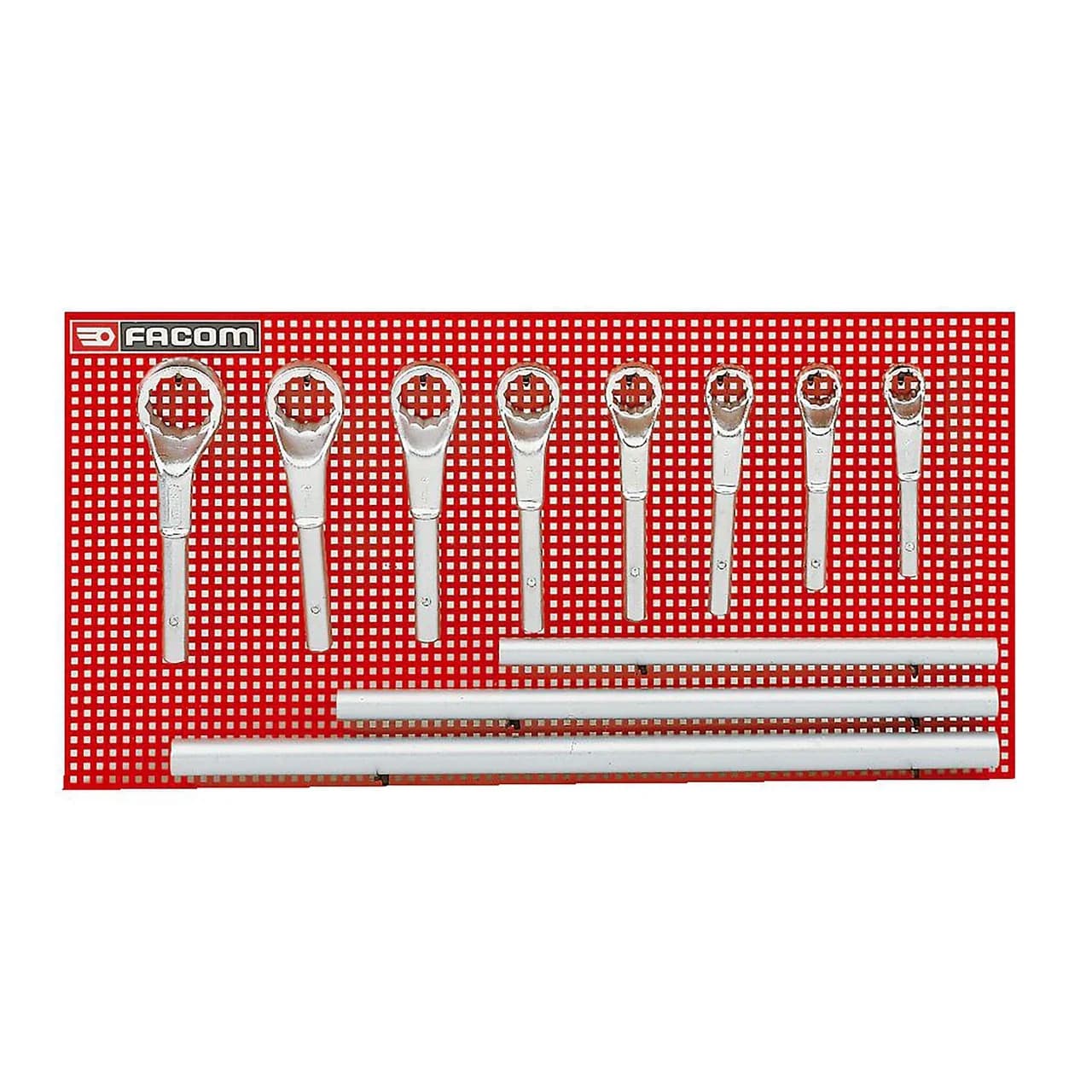 FACOM 54.P9M 9-Piece Single Knee-Joint Plain Box-End Wrench Set