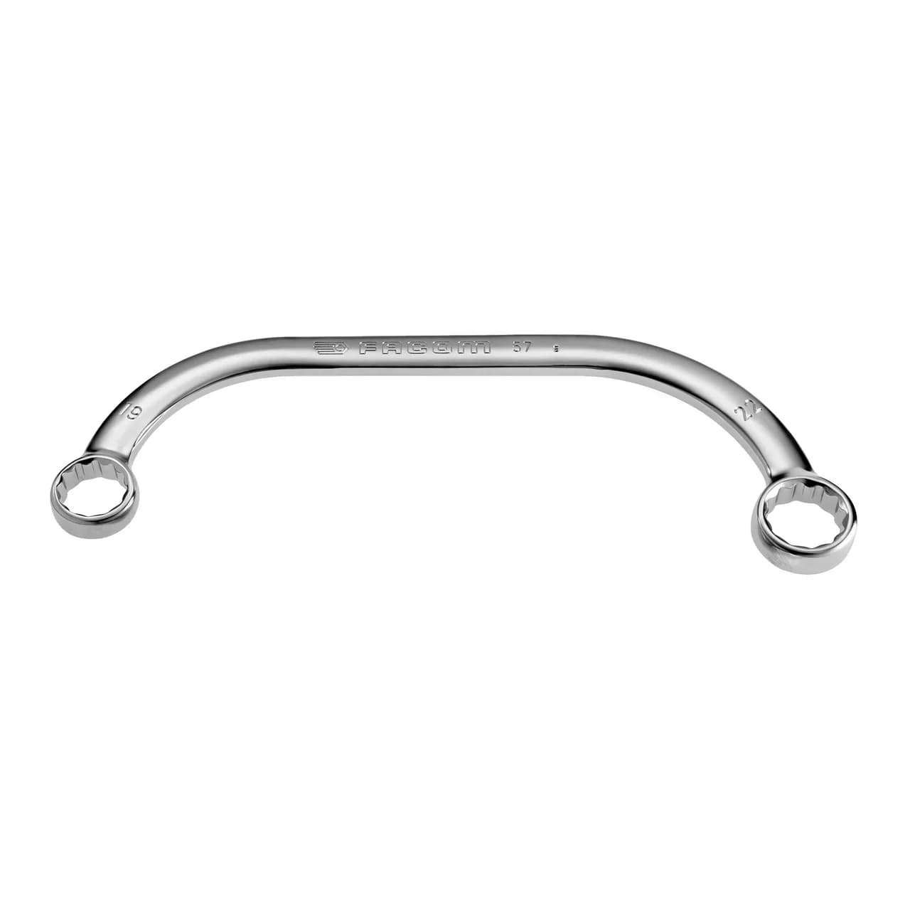 Facom 57.19X22 15° Offset Double Open-End Wrench 19mm x 22mm