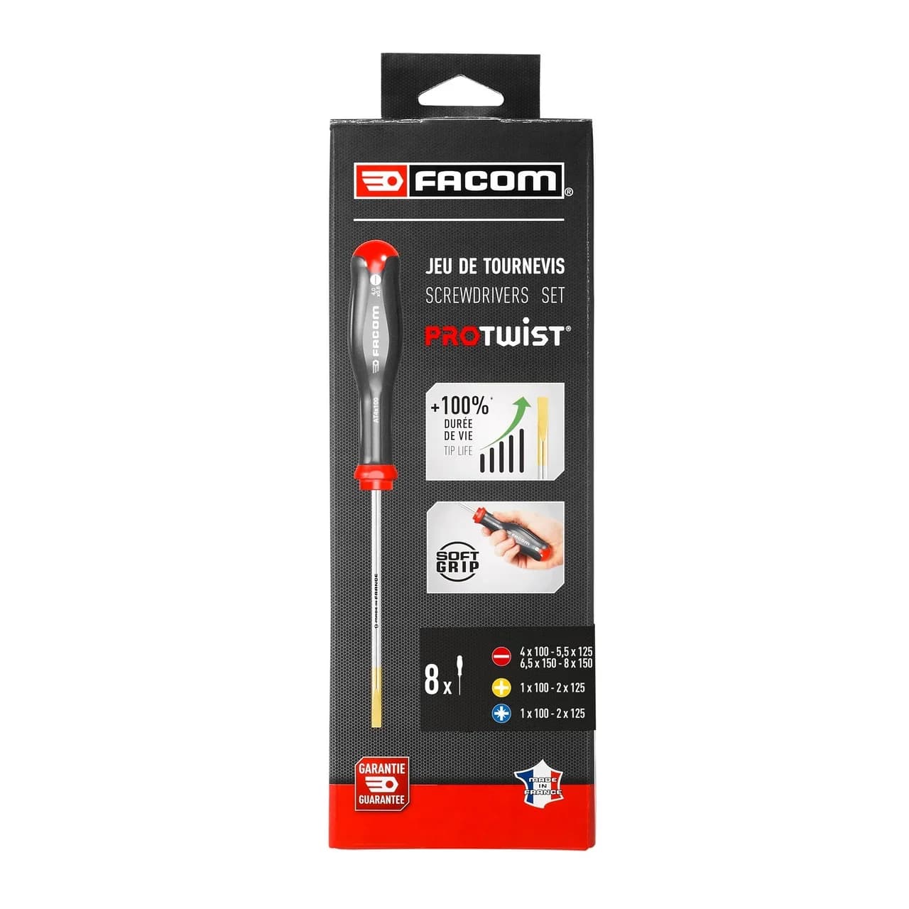 FACOM AT.J8PB 8-Piece Screwdriver Set