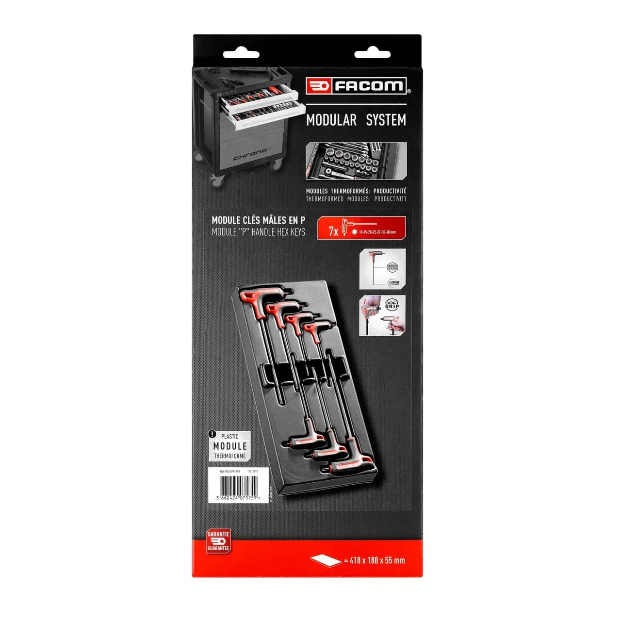 FACOM PB TORX T-Handle Wrench Set in Case MOD.89TXAPB