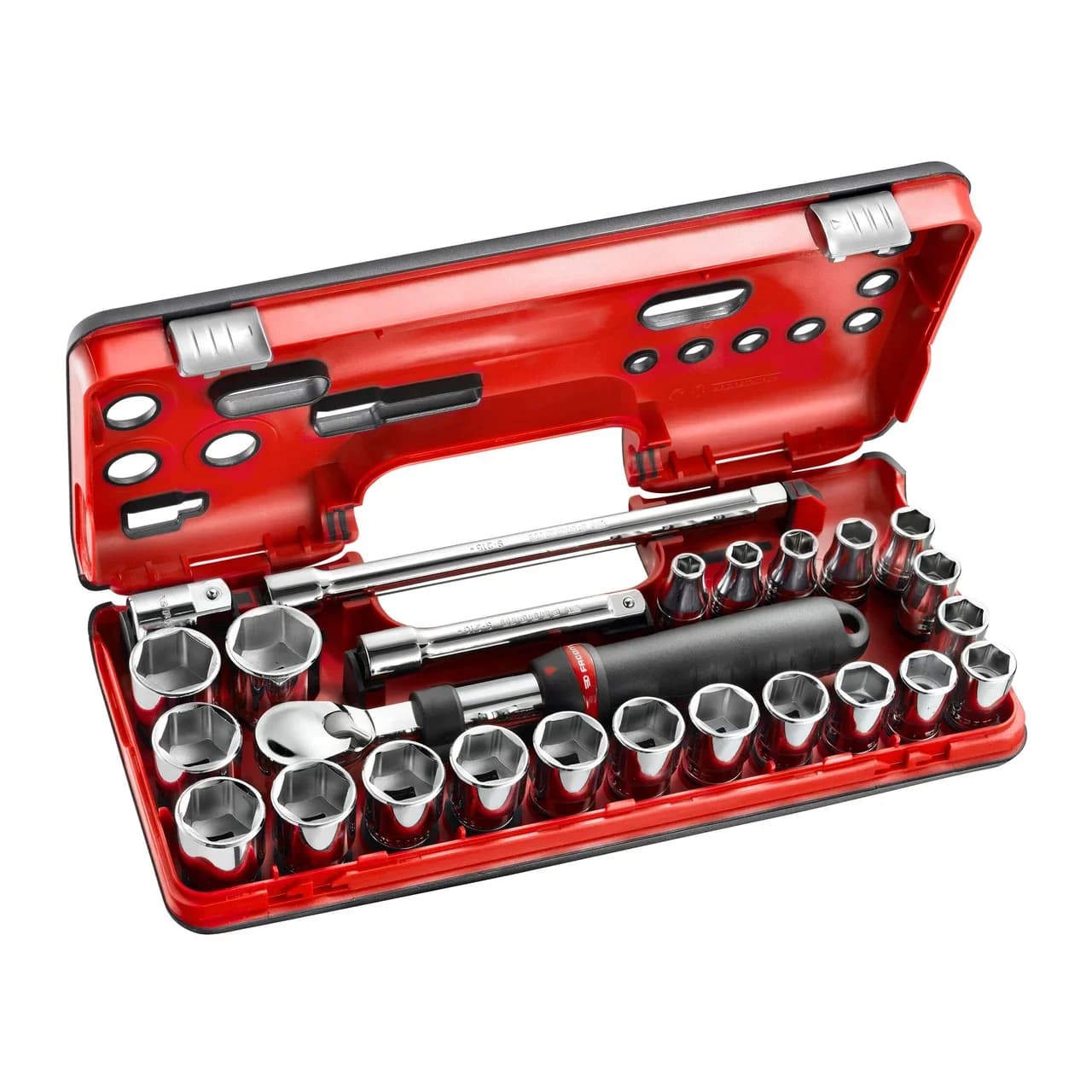 Set di Dadi e Boccole Metriche a Cava Quadra 1/2'' FACOM, 10-32mm, SXL.DBOX2