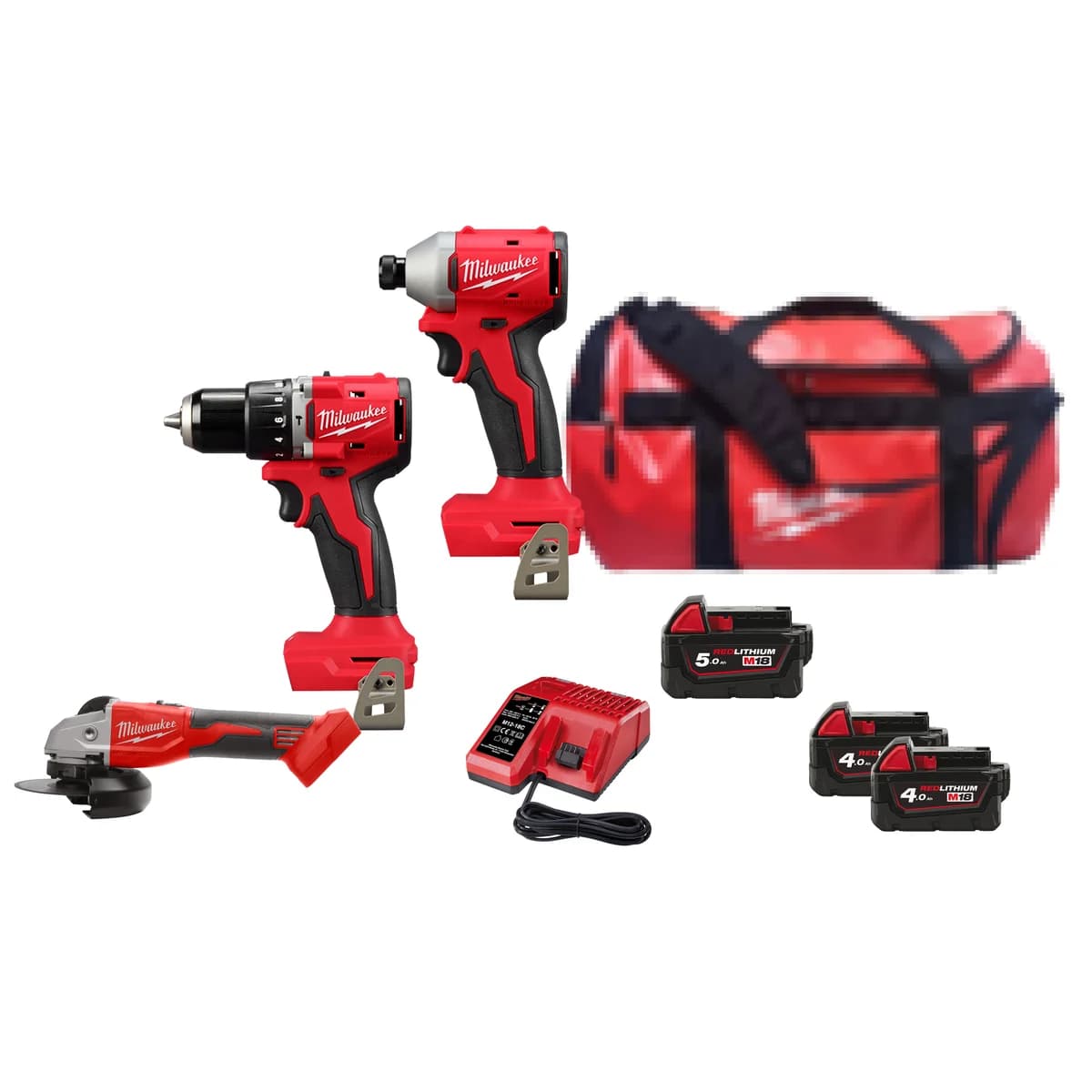 M18 3-Tool Combo Kit with 4.0/5.0 Ah Batteries, Charger, and Bag
