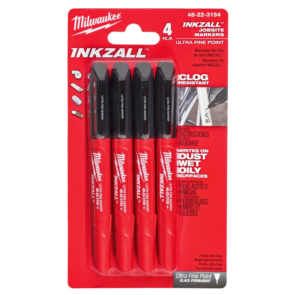 Marcatori a punta extra fine neri set da 4 pezzi 48223154 per marcatura di precisione industriale