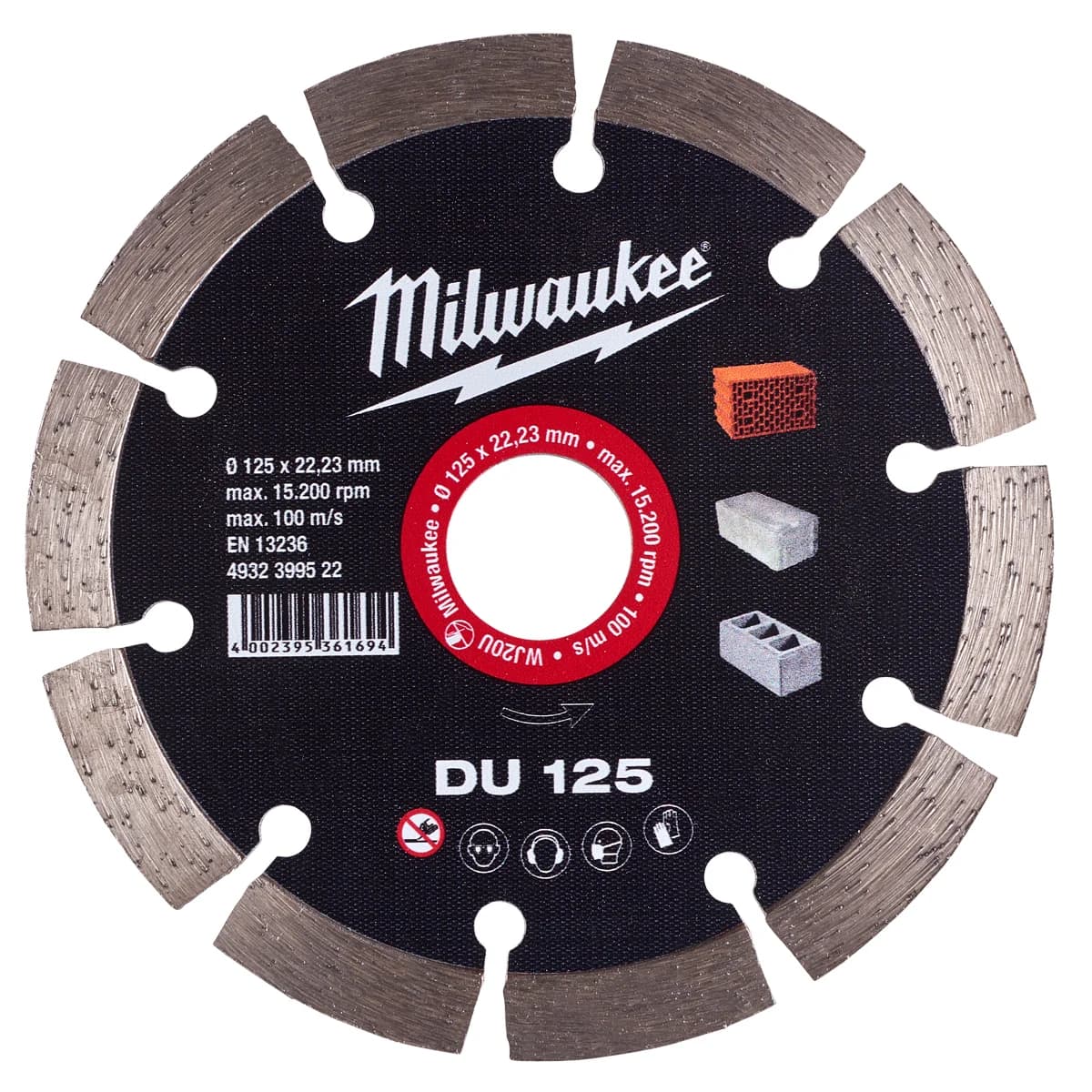 Milwaukee DU 125 mm Diamond Cutting Disc, 22.23 mm Bore, 2.3 mm Thickness