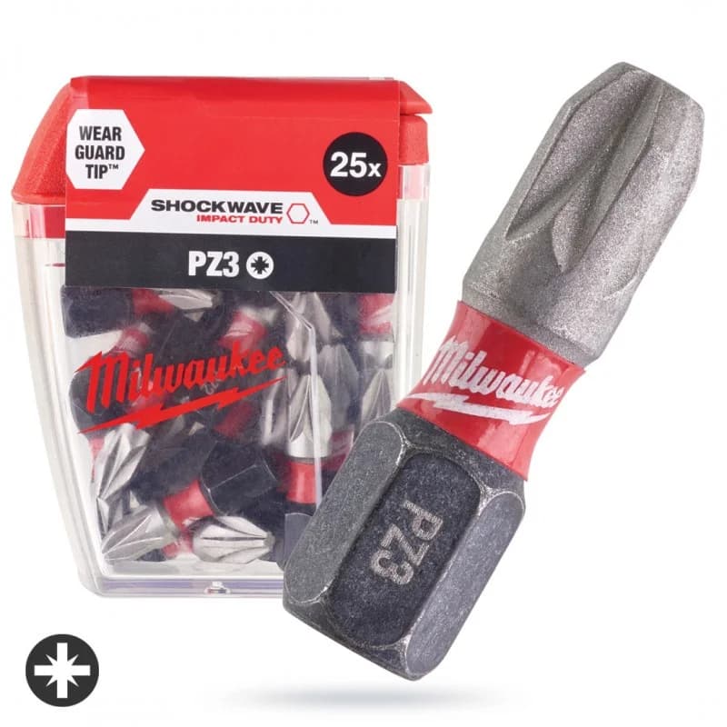 Milwaukee Shockwave Impact Duty PZ2 3x25mm Screwdriver Bit Set (25-Piece)