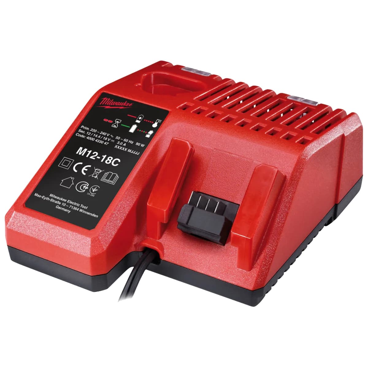 Milwaukee M12-18AC 12V In-Car Charger for M12/M14/M18 Batteries