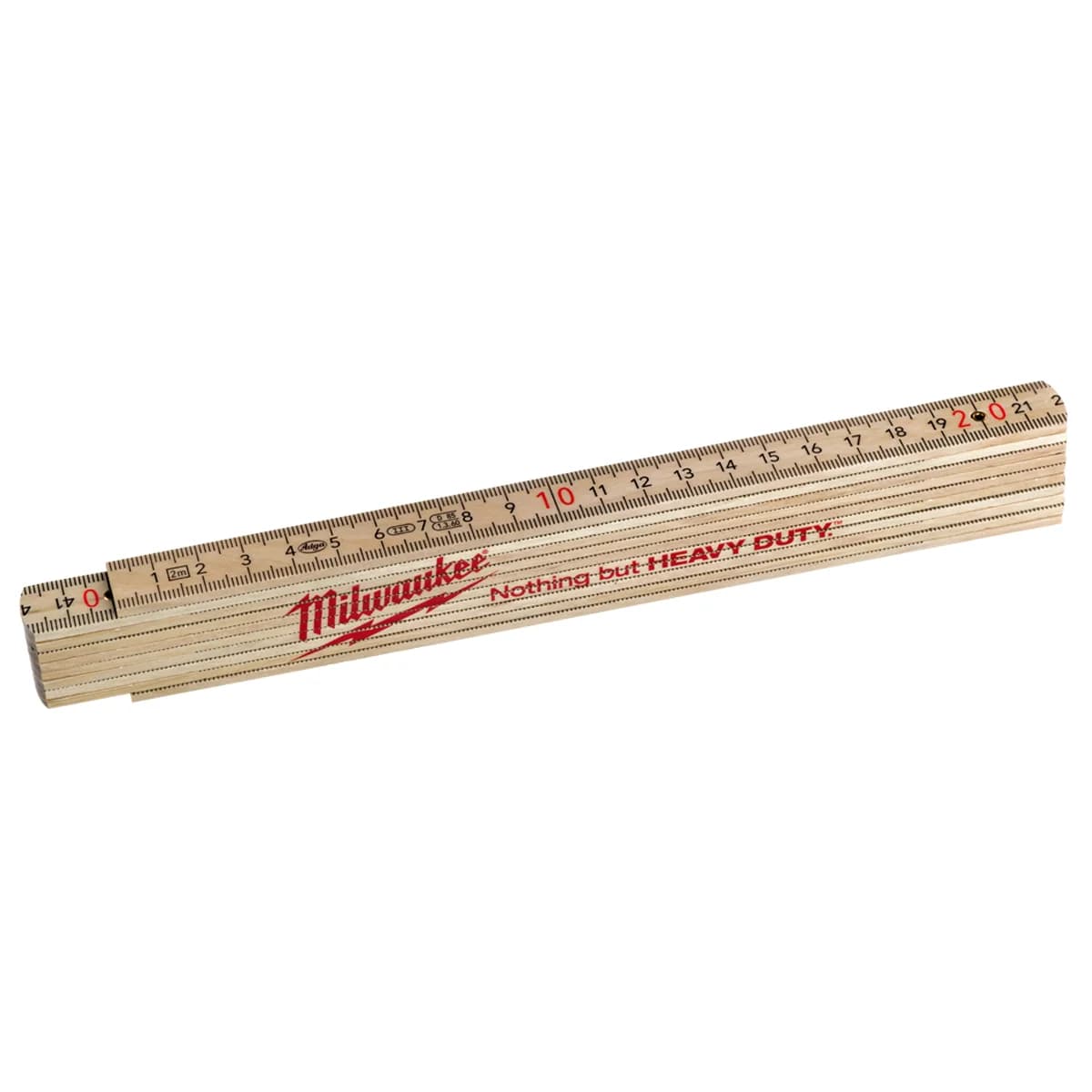Milwaukee 2m Folding Wooden Rule – Thin Profile, Class III Accuracy