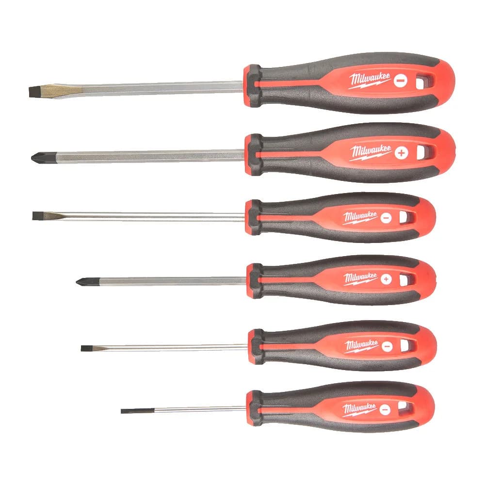Milwaukee 6-Piece Magnetic Screwdriver Set, Phillips and Slotted, 4932471807