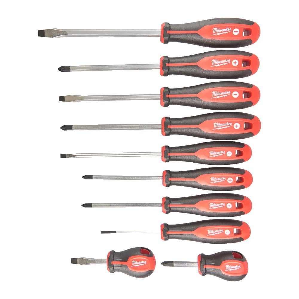 Milwaukee 10-Piece Screwdriver Set, PZ/PH and Slotted, 4932471808