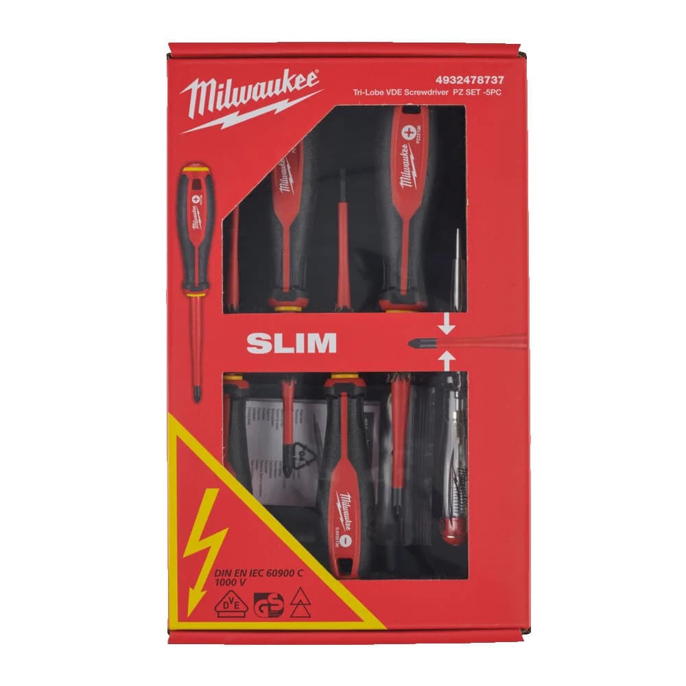 Milwaukee VDE Tri-Lobe Screwdriver Set, 5 Pieces (4932478737)