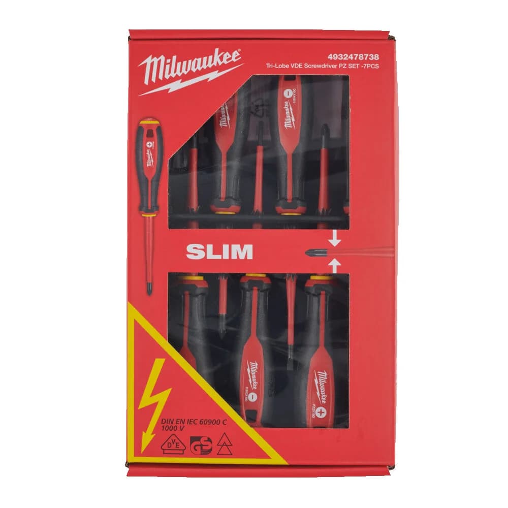 Milwaukee VDE Tri-Lobe Screwdriver Set, 7 Pieces (4932478738)