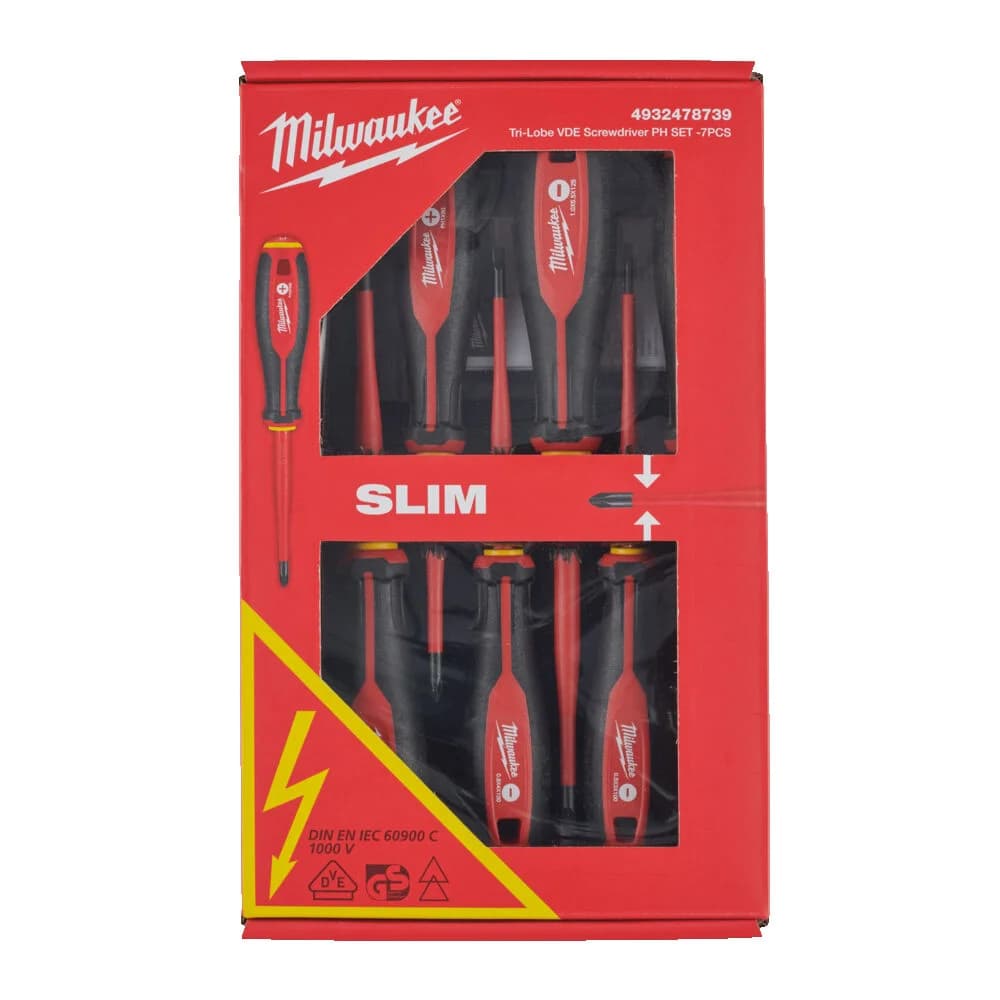 Milwaukee VDE Tri-Lobe Screwdriver Set, 7 Pieces (4932478739)