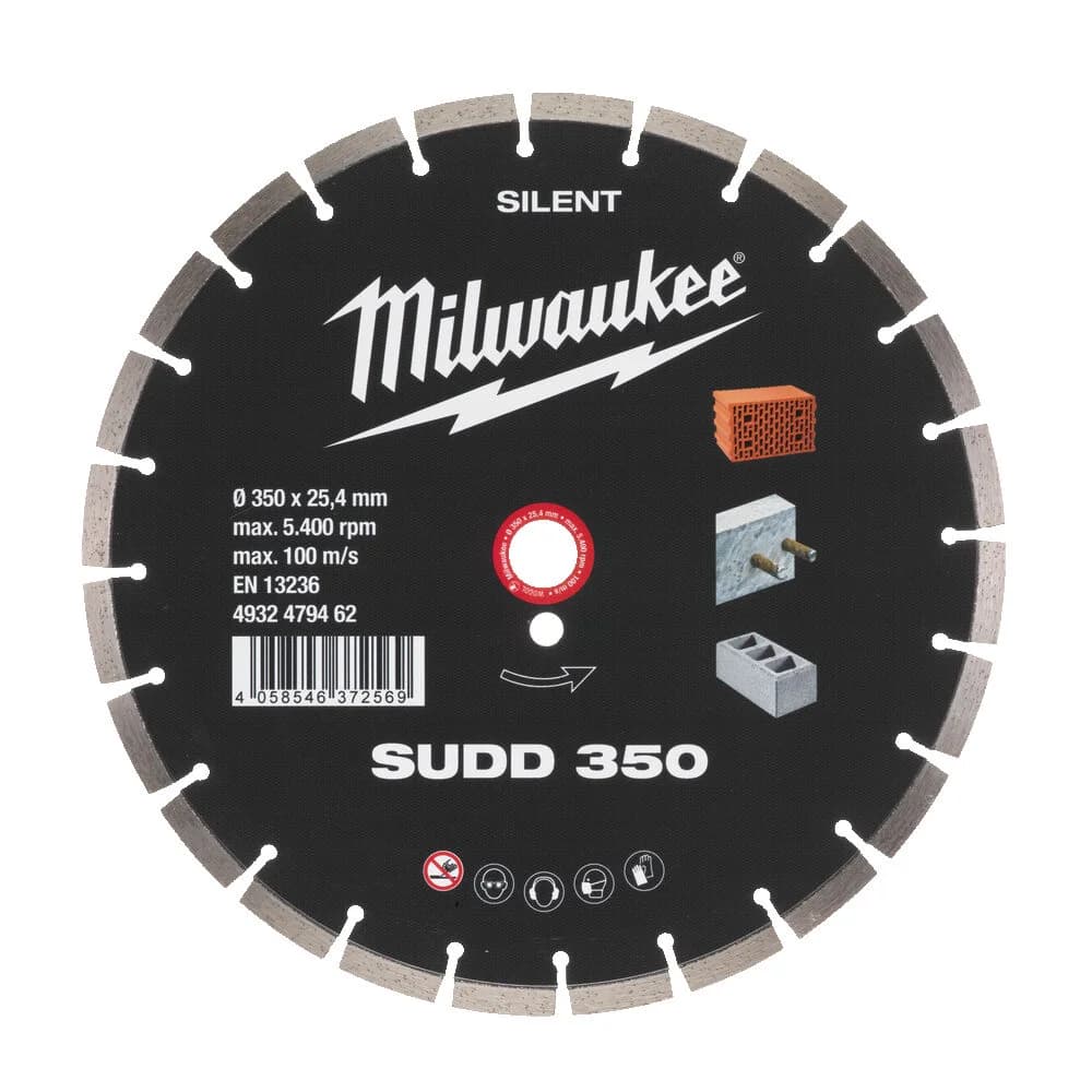Milwaukee SUDD 350 mm Diamond Cutting Disc for Angle Grinders, 25.4 mm Bore
