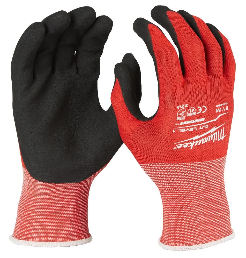 Milwaukee ANTICUT Level A Cut-Resistant Gloves, Size 7/S, White, Nylon/Lycra with Nitrile Palm