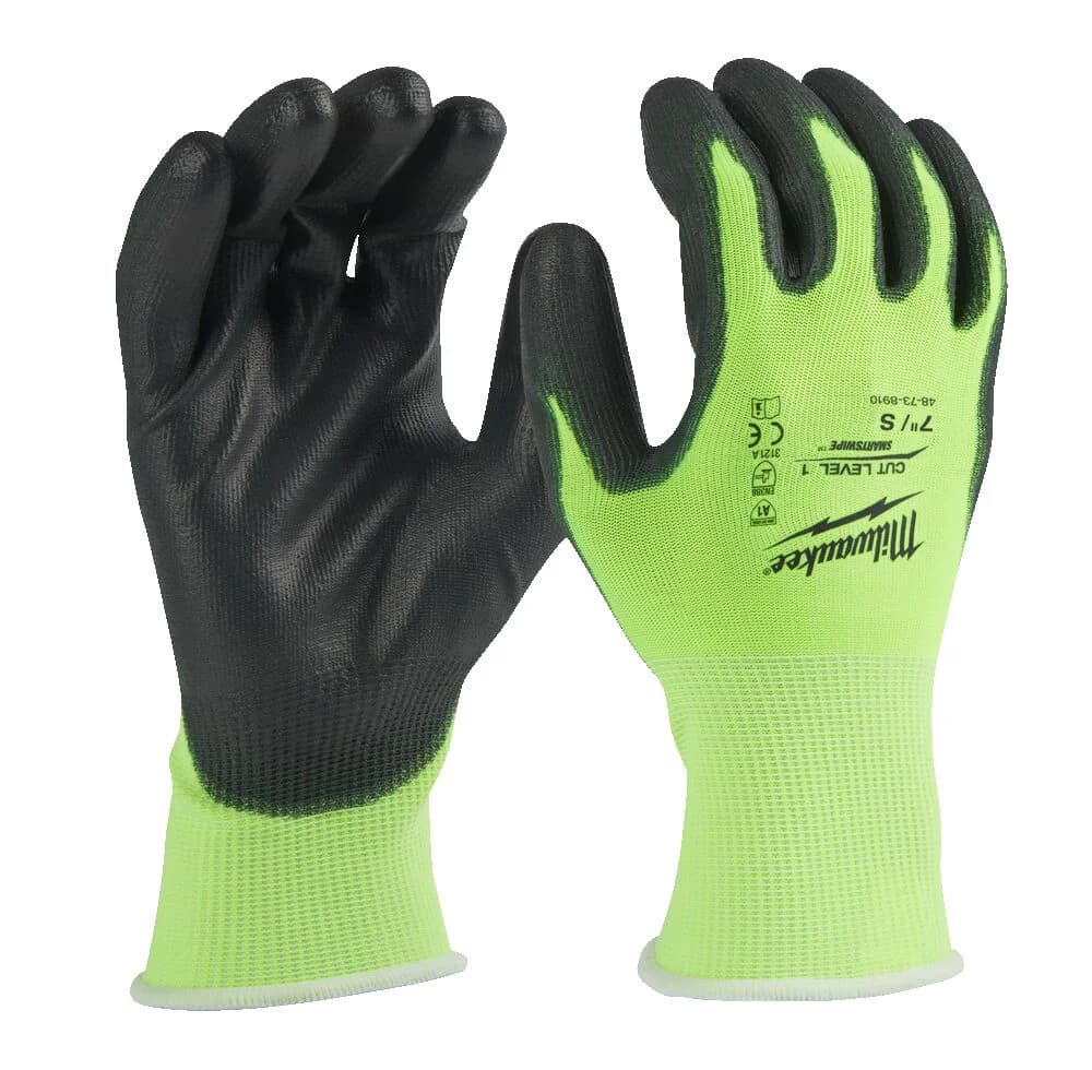 Milwaukee Fluorescent Level A Cut-Resistant Gloves with SMARTSWIPE, Size 8/M