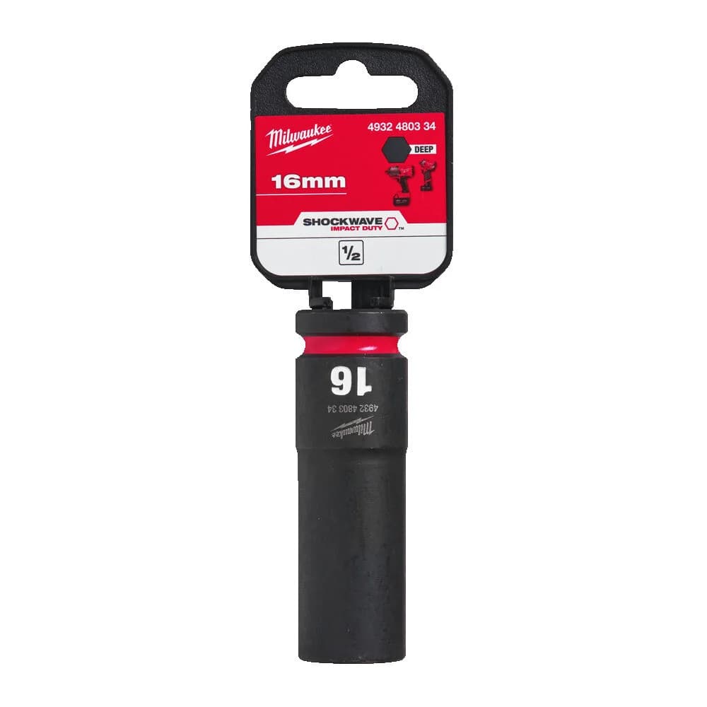 Milwaukee SHOCKWAVE Impact Duty Long Socket 1/2" Drive 16mm