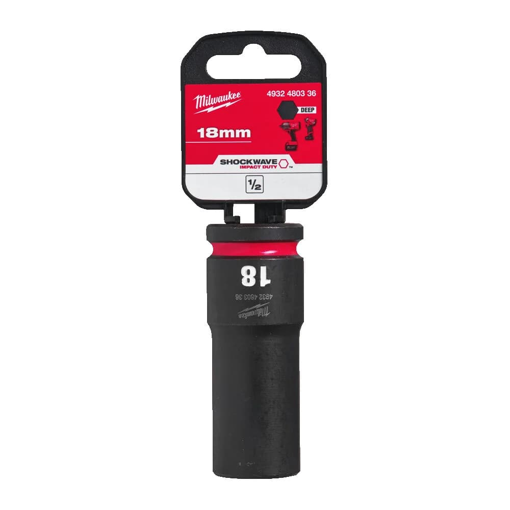 Milwaukee SHOCKWAVE Impact Duty Deep Socket 1/2\" Drive 18mm, Long