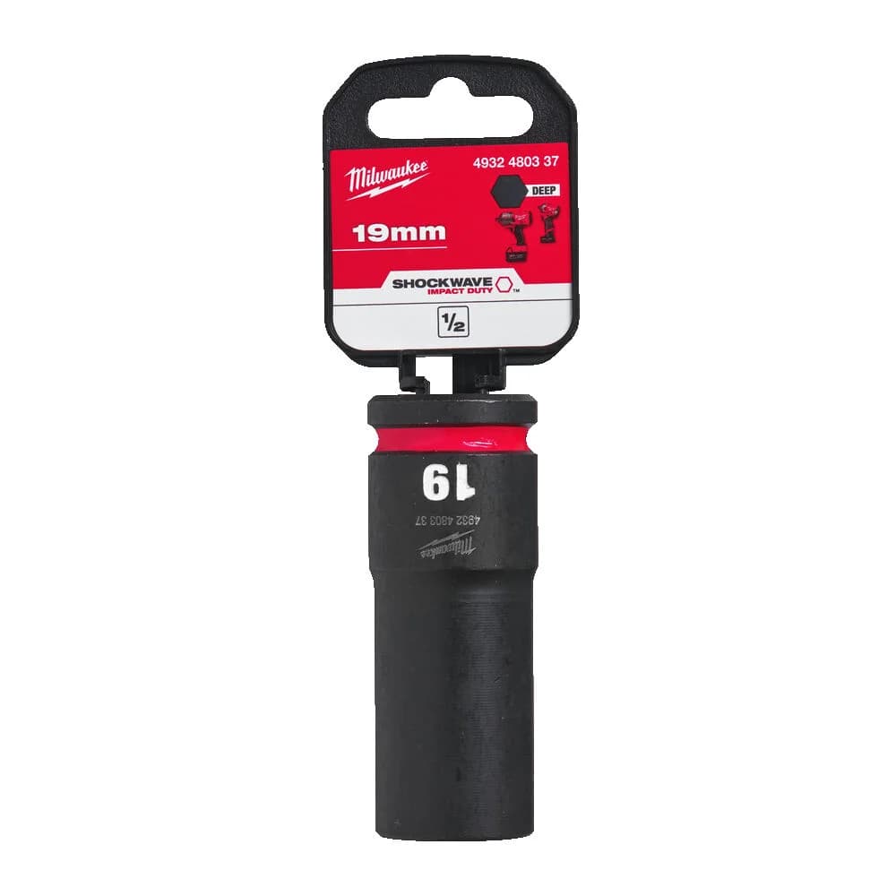 Milwaukee SHOCKWAVE Impact Duty Deep Socket 1/2" Drive 19mm, Long