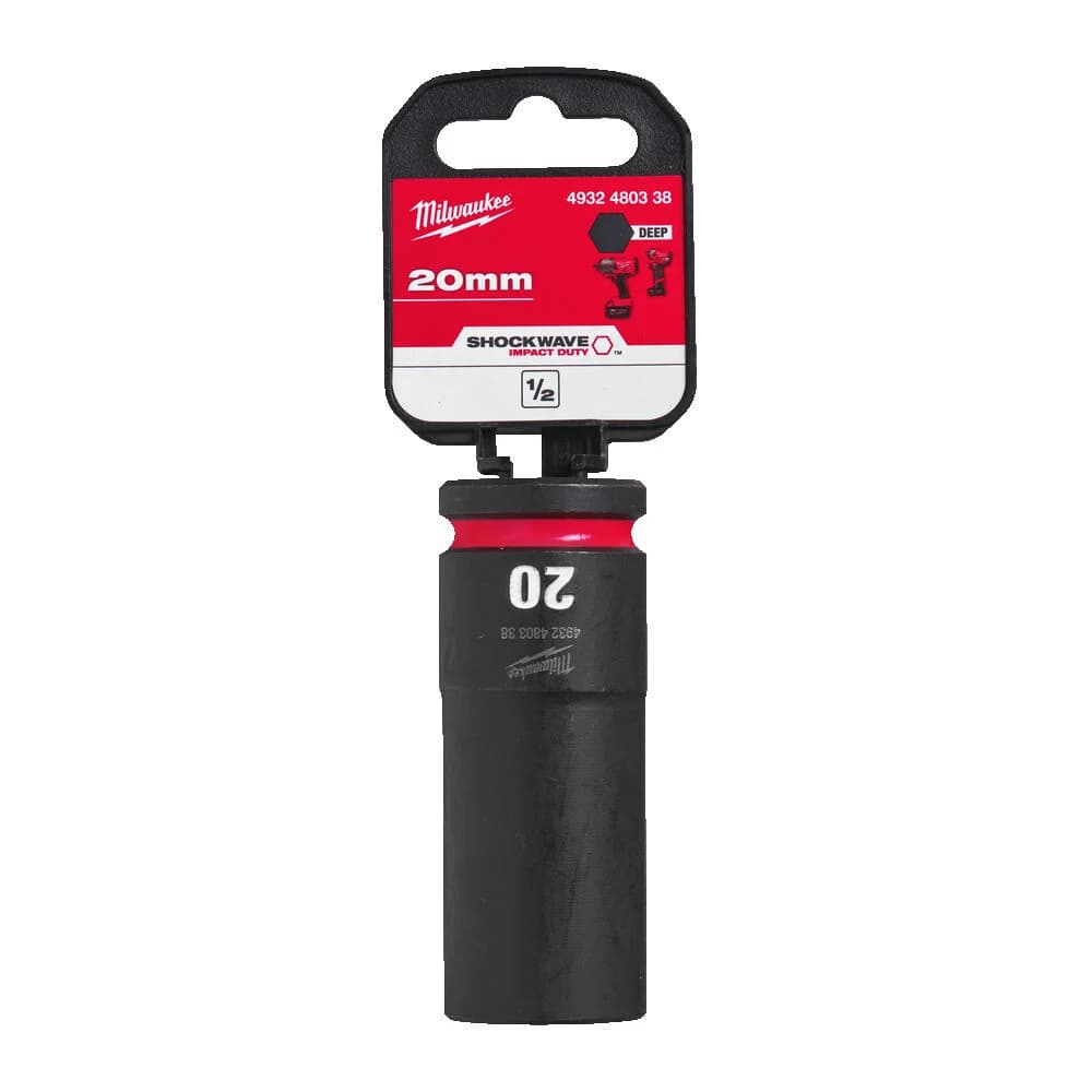Milwaukee SHOCKWAVE Impact Duty Long Socket 1/2" Drive 20mm