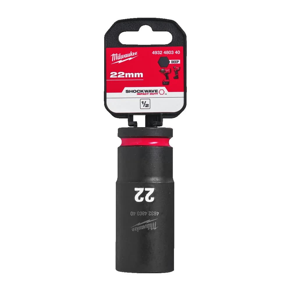 Milwaukee SHOCKWAVE Impact Duty Long Socket 1/2" Drive 22mm 4932480340