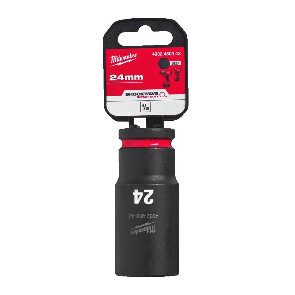 Milwaukee SHOCKWAVE Impact Duty Long Socket 1/2" Drive 24mm
