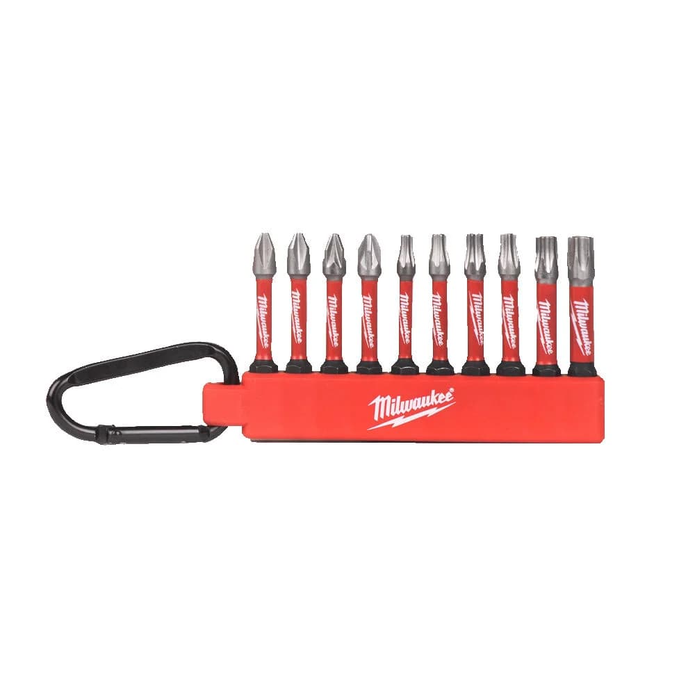 Milwaukee Shockwave Impact Duty Screwdriver Bit Set, 10 Pieces, 50 mm, PH/PZ/TX