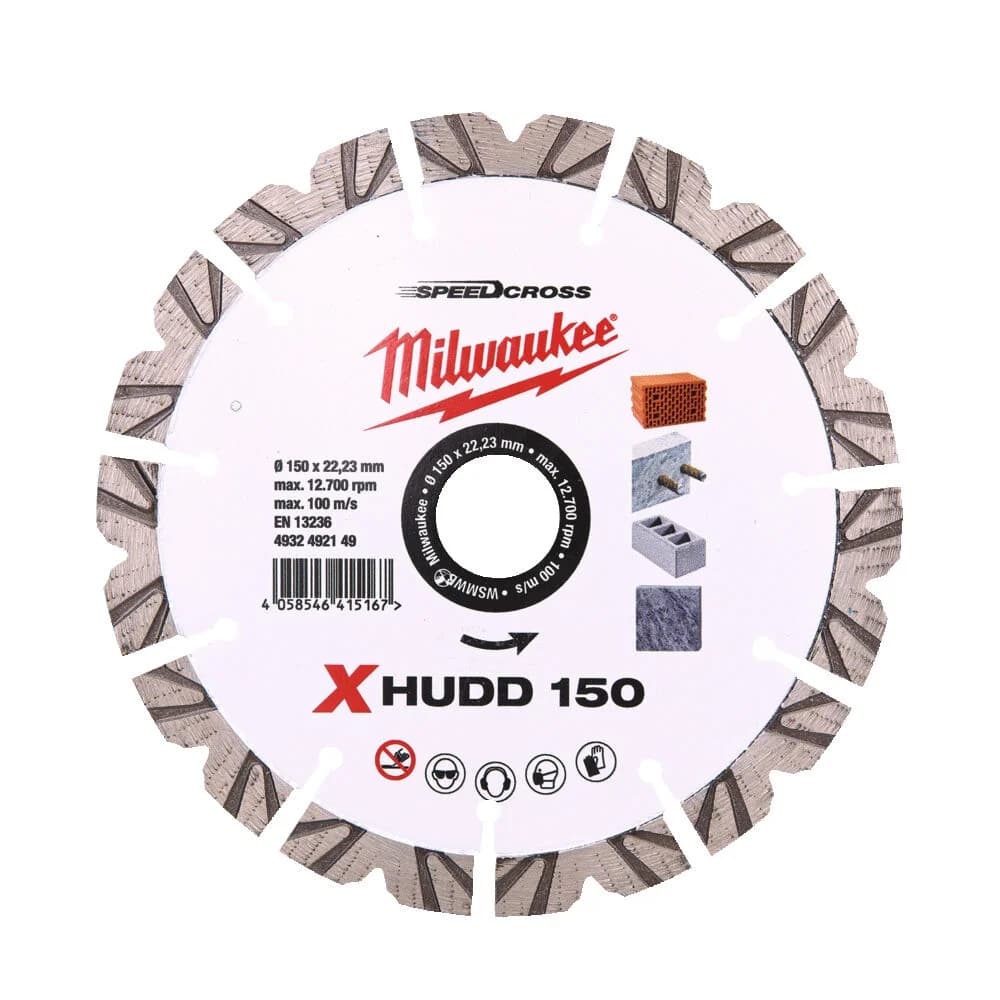 Milwaukee XHUDD 150mm Diamond Cutting Disc, 22.23mm Bore