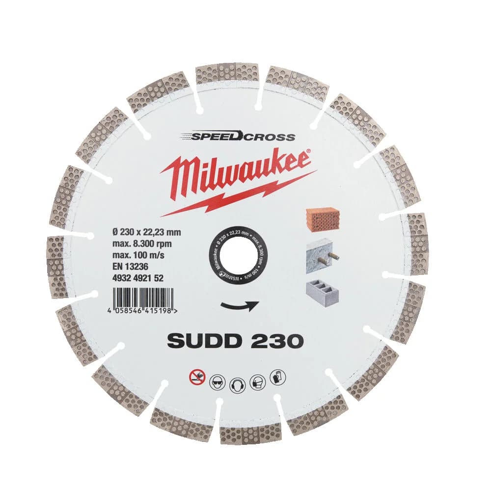 Milwaukee SUDD 230 mm Diamond Cutting Disc, 22.23 mm Bore
