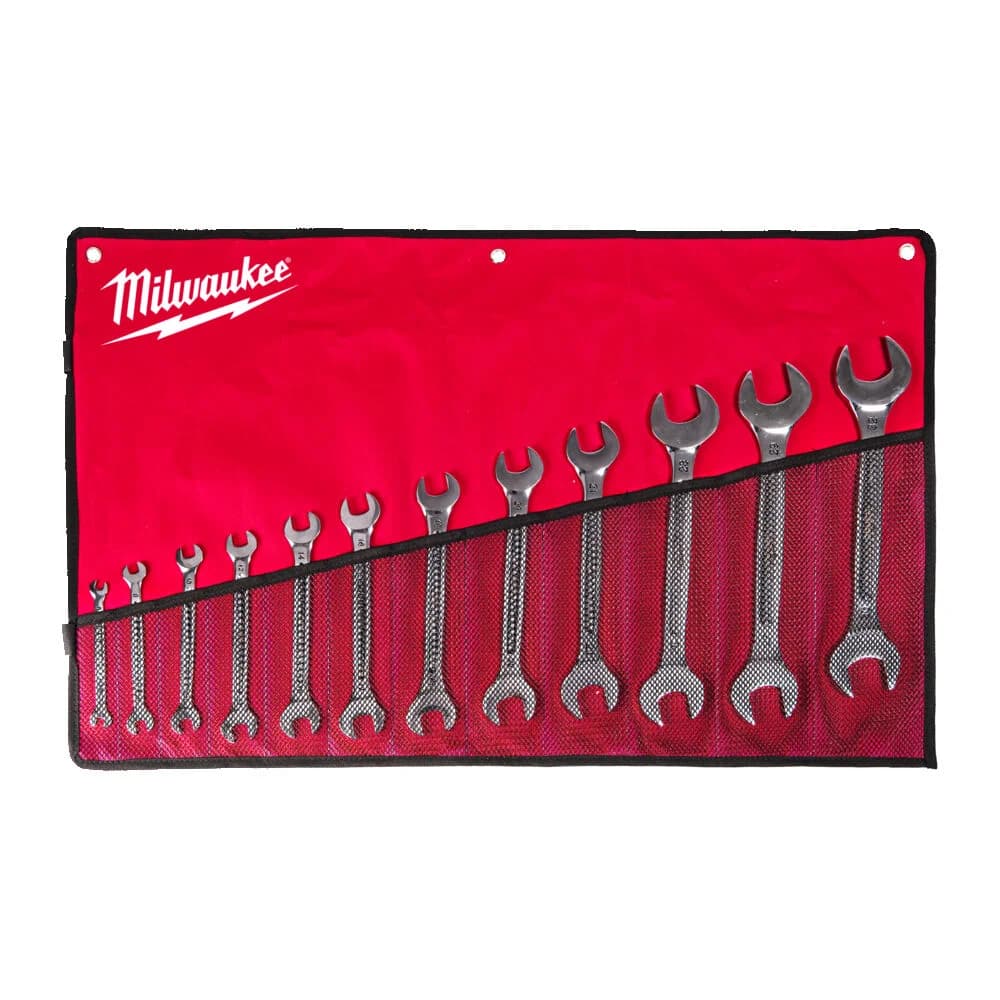 Milwaukee 12-Piece Double Open-Ended Wrench Set, German Pattern, 4932492714