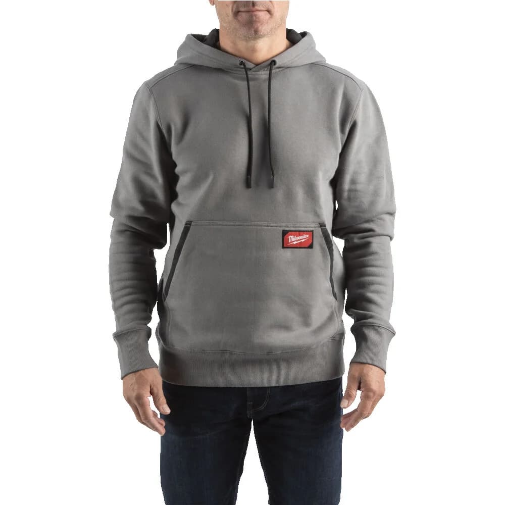 Milwaukee Men's Grey Mid-Weight Hooded Sweatshirt, Size L