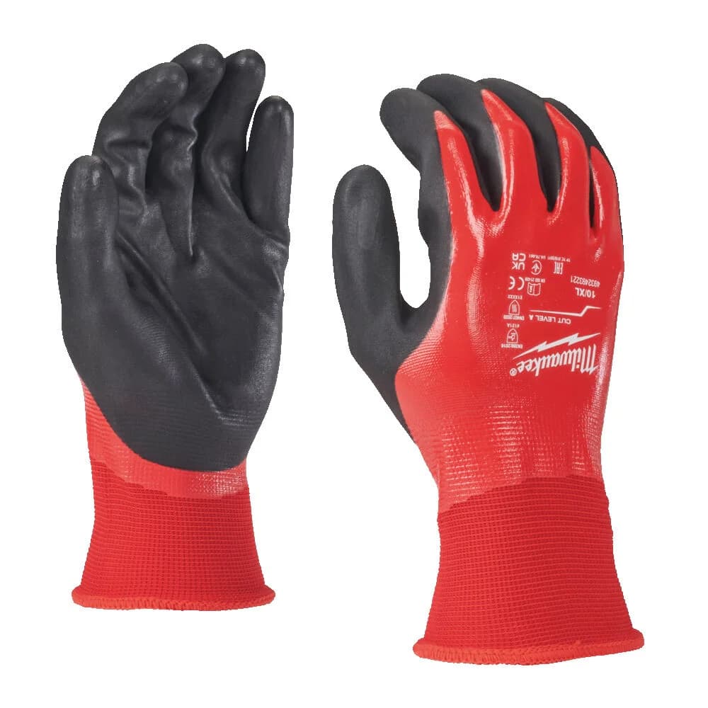 Milwaukee Cut-Resistant Nitrile-Coated Work Gloves, Size 8/M, EN388 Level A