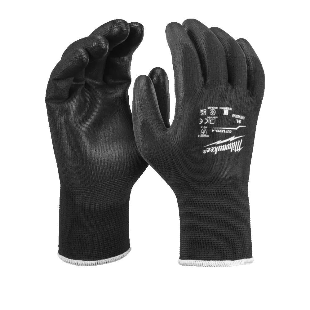 Milwaukee PU Palm Coated General Purpose Work Gloves, Size 8/M, Pack of 12