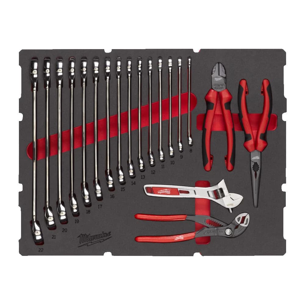 PACKOUT™ 19-Piece MaxBite™ German Wrench & Pliers Foam Insert Set