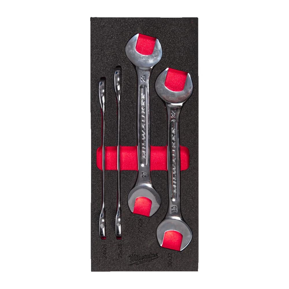 4-Piece Combination Wrench Set 4932493630 with Chrome Vanadium Steel Construction