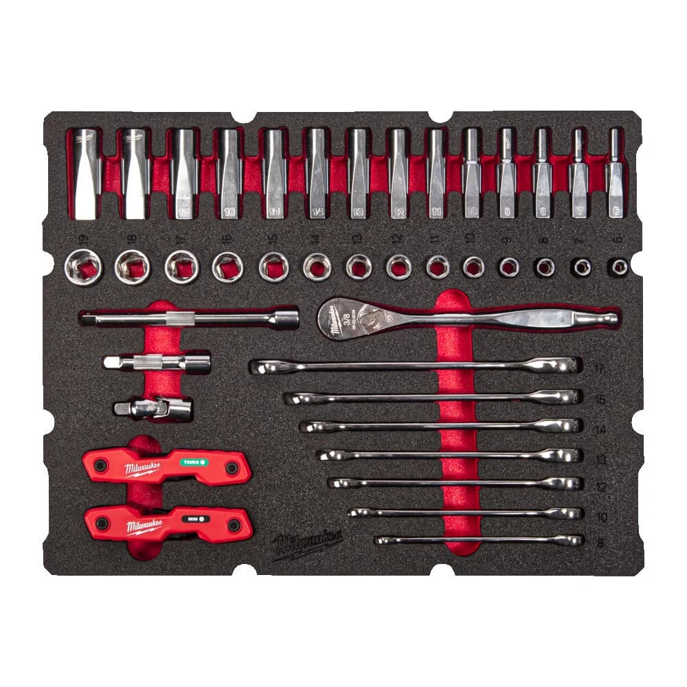 PACKOUT Foam Insert 3/8" Socket and Ratchet Set 55-Piece