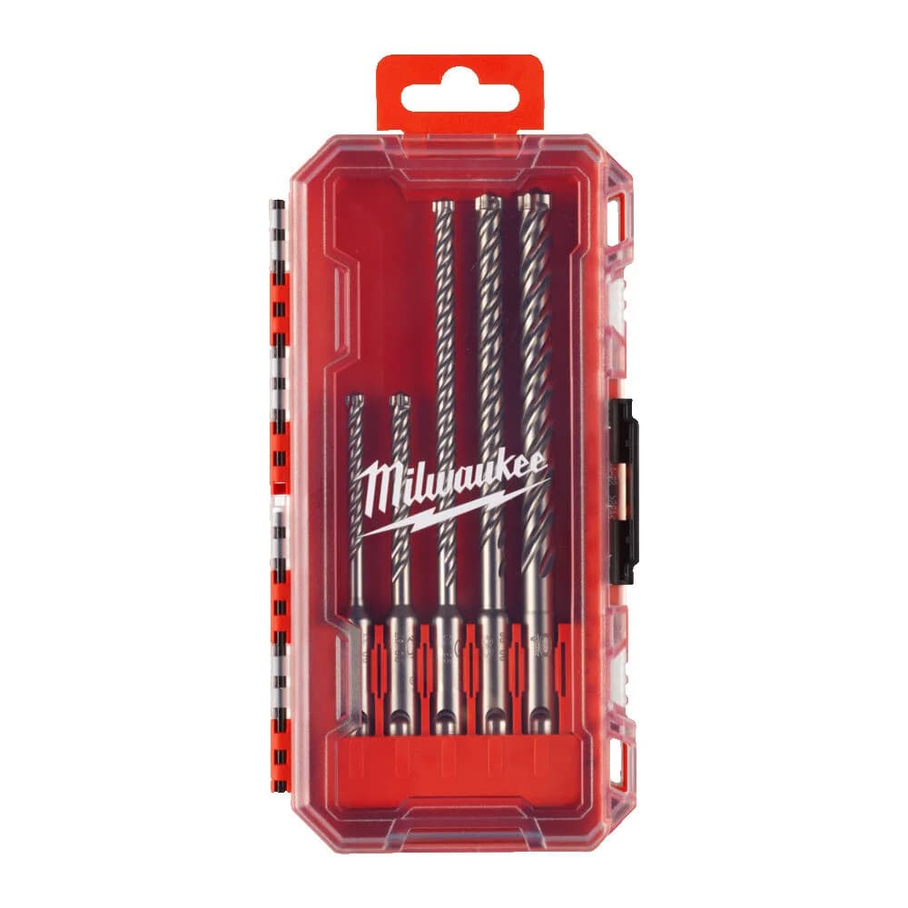 Milwaukee SDS Plus 4-Cutter Drill Bit Set, 5 Pieces (4932498297)