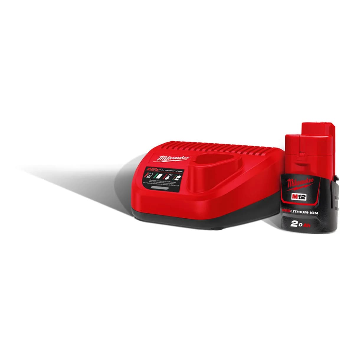 Milwaukee M12 B2 2.0 Ah Li-Ion Battery and C12 C Charger Kit (4933451900)