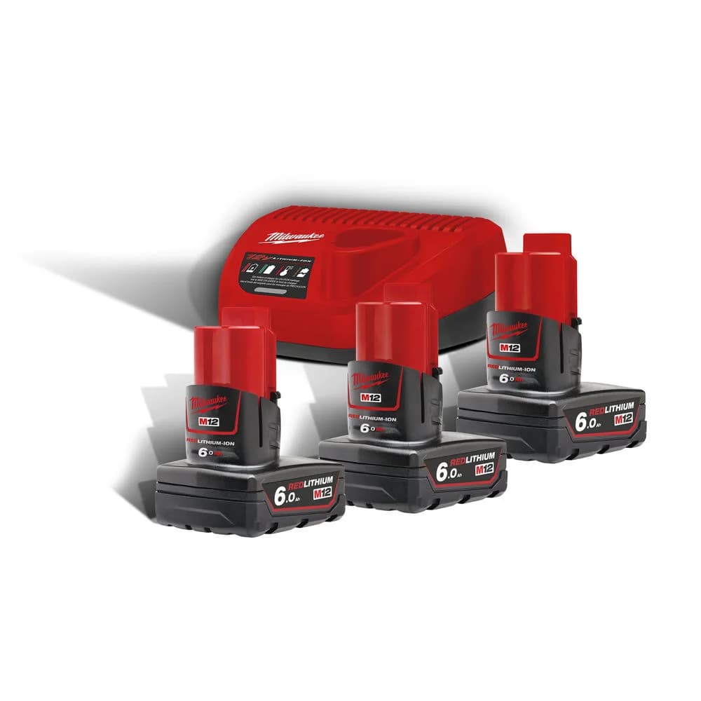 M12 NRG-603 12V Li-ion Battery and Charger Kit (3 x 6.0 Ah) Milwaukee