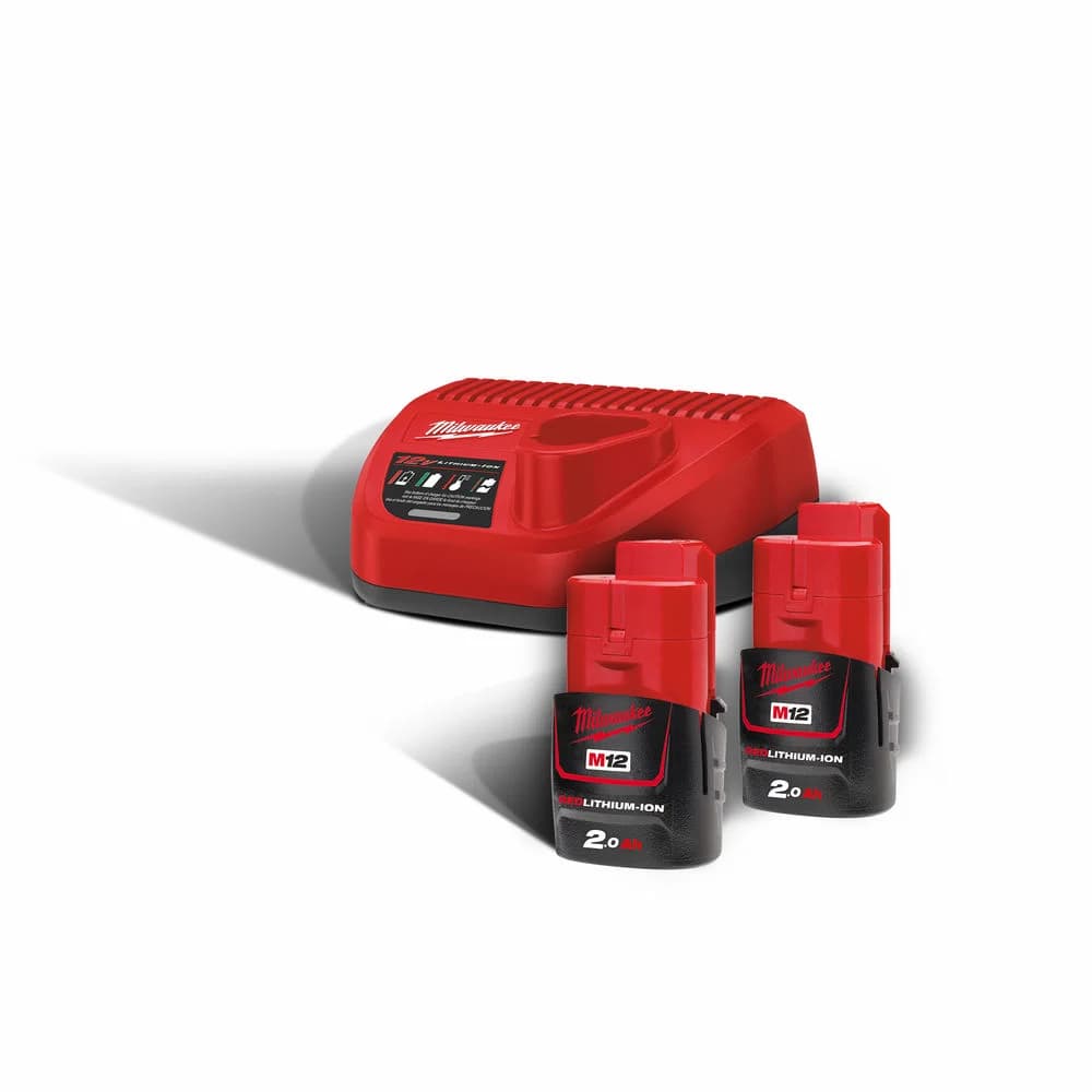 M12 REDLITHIUM 2.0 Ah Battery and Charger Kit (2x M12 B2, C12 C)